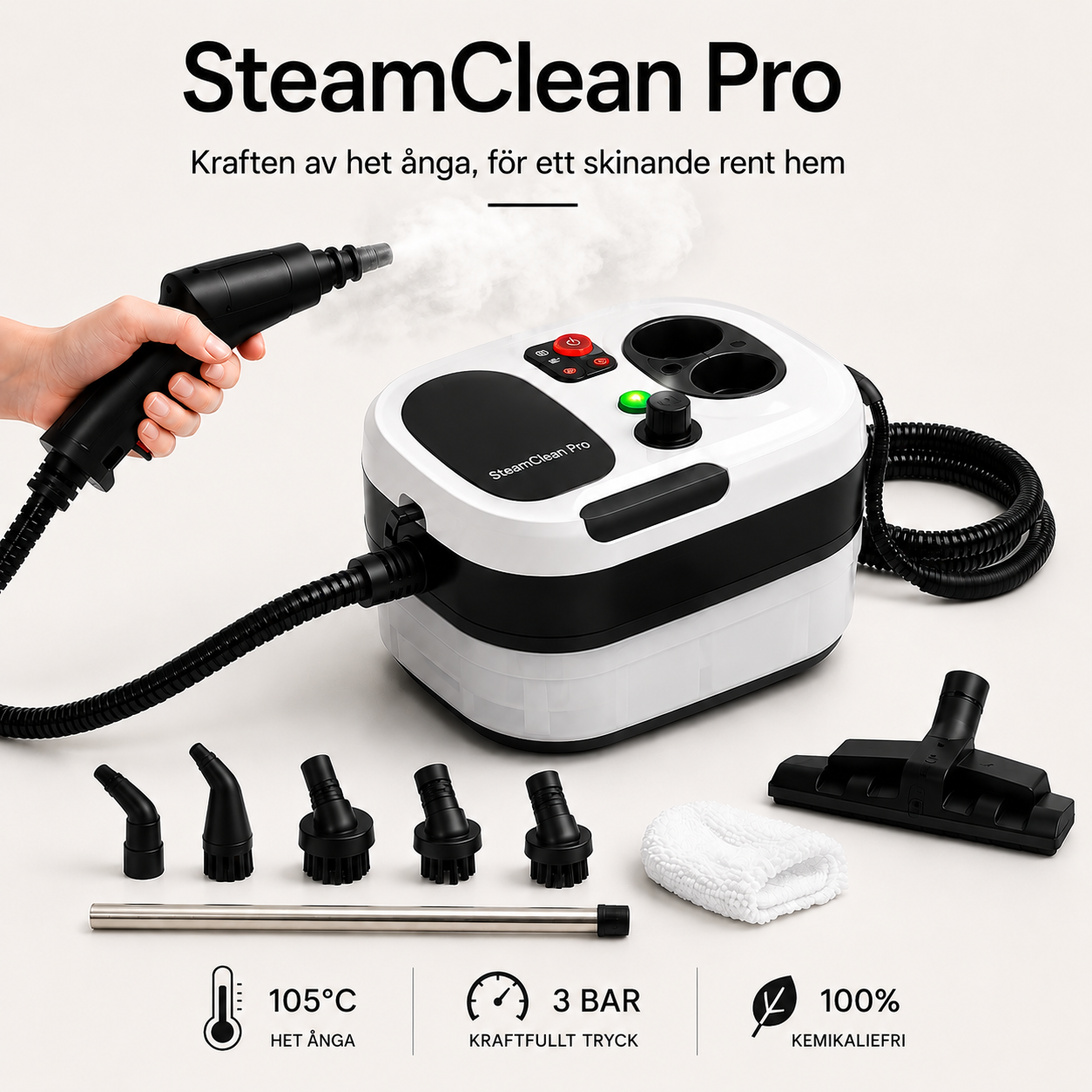 SteamClean Pro – Kraftfull ångrengörare för hem och bil